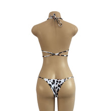 Load image into Gallery viewer, Cross Padded Push Up Bandage Leopard Print Bikini Set
