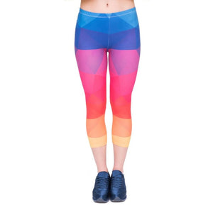 Rainbow Mid-Calf Capri Leggings